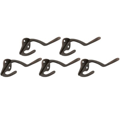181966 Double Hat And Coat Hook Oil Rubbed Bronze 5pack