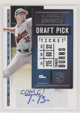 2020 Panini Contenders Draft Pick Ticket 2 Tanner Burns #DPT2-TB Auto 1u6