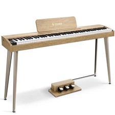 Donner DDP-60 Digital Piano Keyboard With Stand Pedal 25W Speaker | Natural