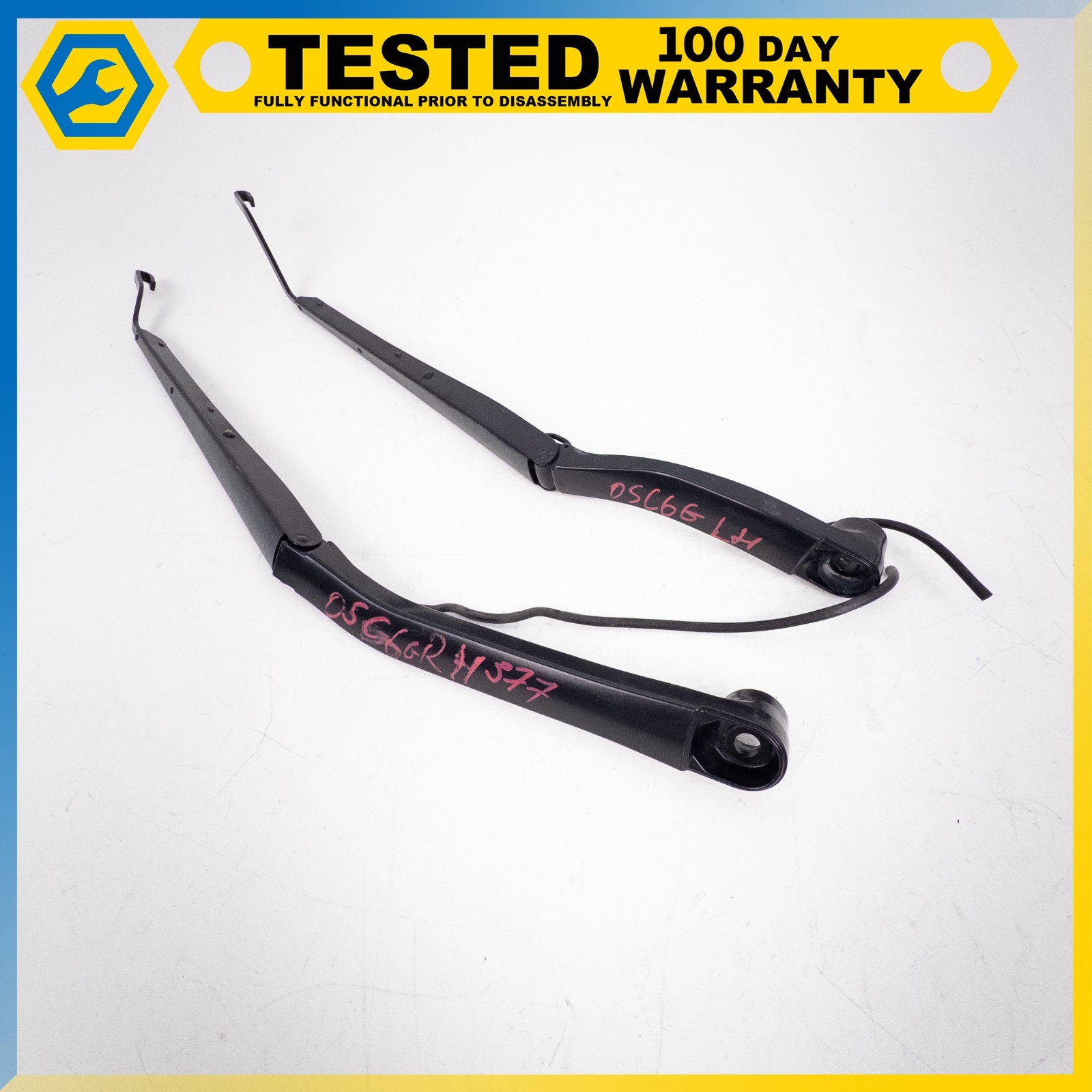 05-13 CHEVROLET CORVETTE C6 FRONT LEFT & RIGHT WINDSHIELD WIPER ARM BLADE OEM