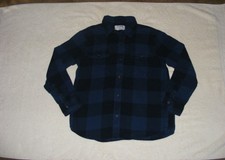Old Navy Blue/Black Plaid Long Sleeve Flannel Shirt - Size 10-12