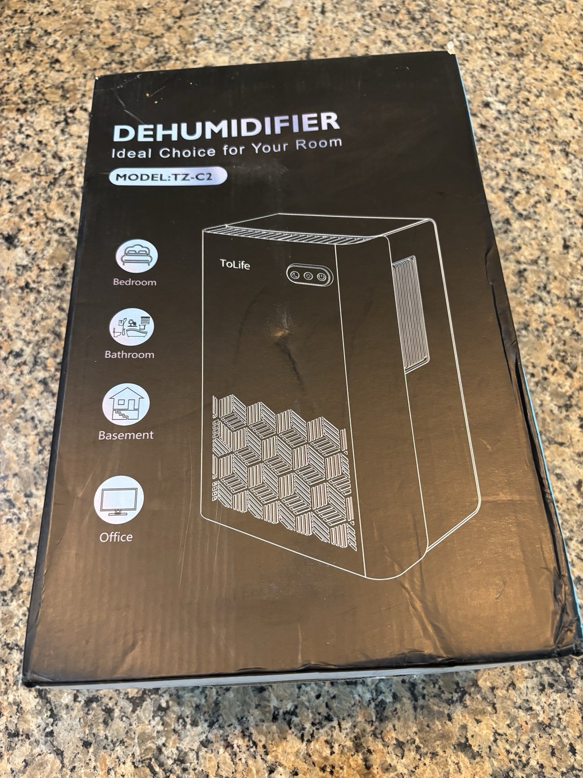 ToLife TZ-C2 Gray Dehumidifier for Bedroom, 95 OZ Water Tank, (950 sq.ft) NEW 