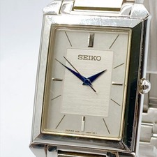 SEIKO 569 Dolce Men's Wristwatch Quartz Blue Hands Square Silver