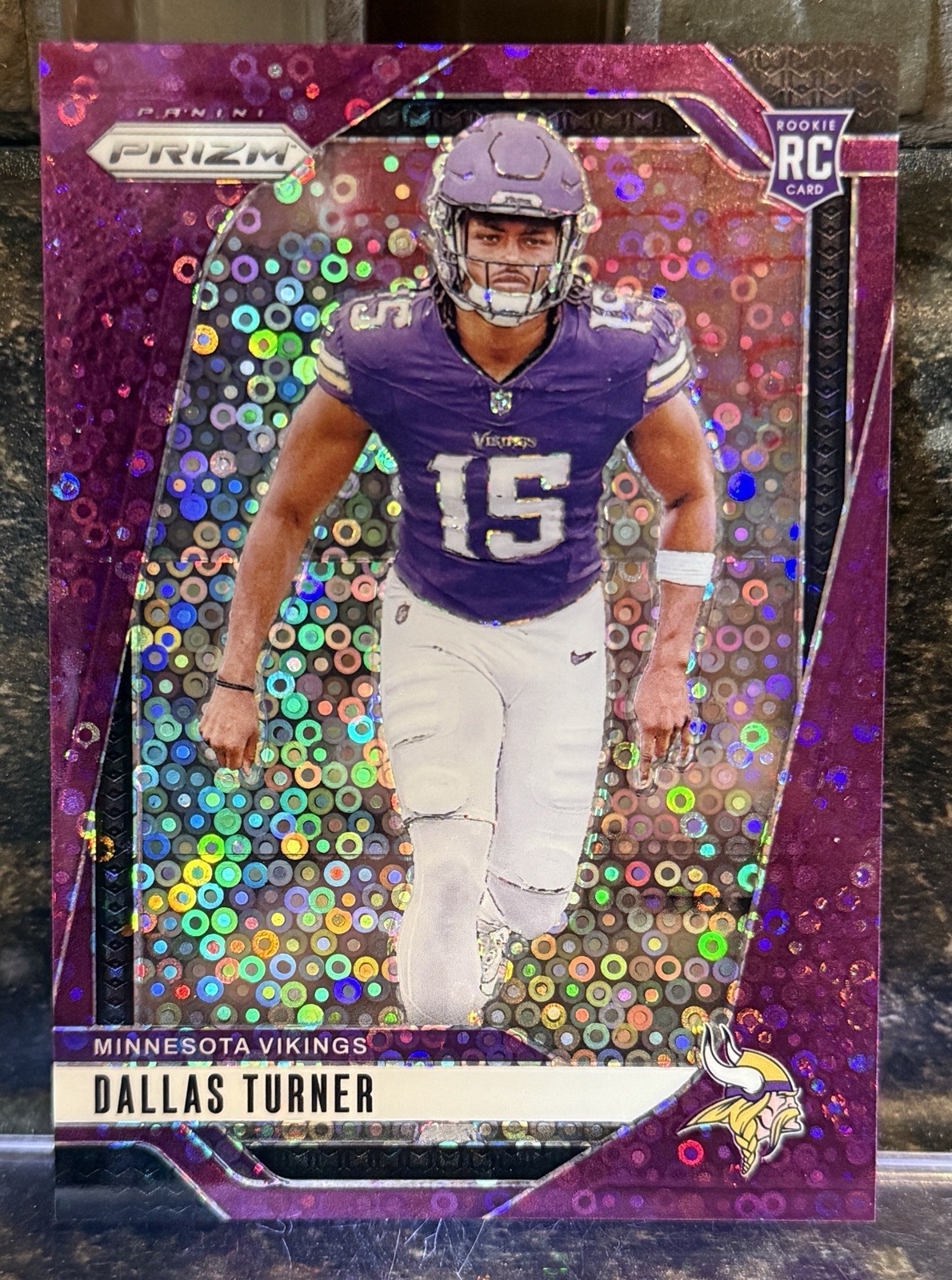 2024 Panini Prizm Rookies No Huddle Purple /49 Dallas Turner #324 Rookie RC