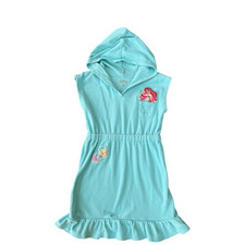 Disney The Little Mermaid Ariel hooded swimsuit cover-up dress for girls sz 6/7