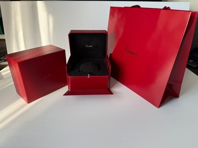 Red Cartier Display Box   Black Interior   Elegant Storage Case