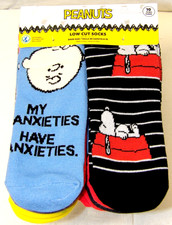Women's  Size 4-10  Peanuts Low Cut Novelty Socks  10 Pairs  New  