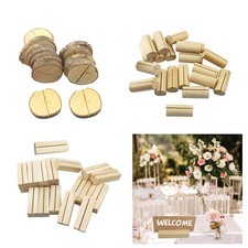 20x Wooden Place Holders and Table Cards Wedding Party Table Numbers Holder Food