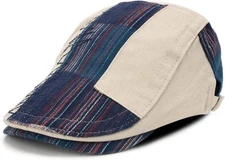 M MOACC Newsboy Cap for Men Beret Hat Cotton Buckle One Size, Grey(17426) 