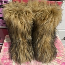 Womens Brown Mcbling  Faux Fur Boots