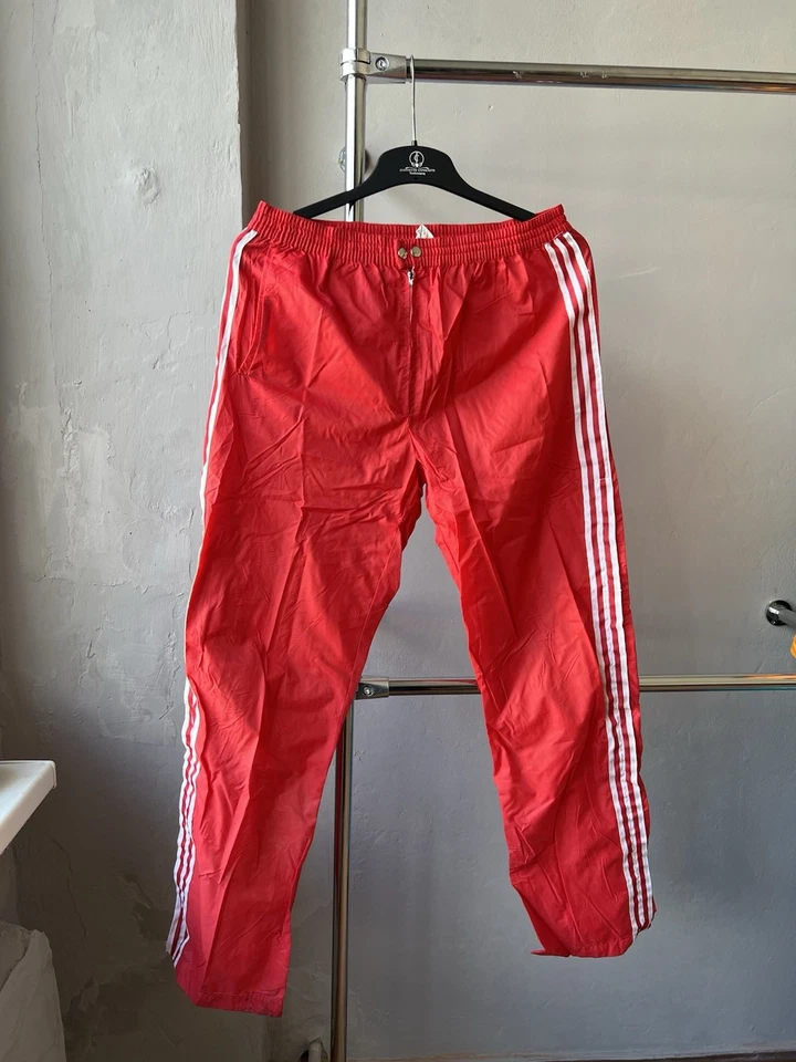 1970 RARE ADIDAS VENTEX GLANZ SPRINT RED RUN NYLON MENS HYPE SPORTS PANTS SIZE L - Image 2 of 4