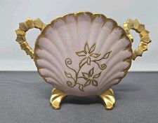 JPL Jean Pouyat Limoges Pink Gold Shell Shape Creamer & Sugar 1890-1900