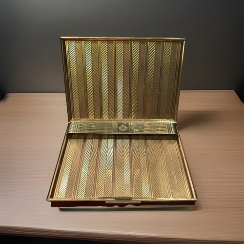 Vintage 1940s  Evans Brass Cigarette Case With Inside Holder Great Cond. 4.35”T