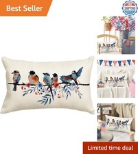 Breathable 4th of July Lumbar Pillow Cover - Rustic Red, White, Blue Design