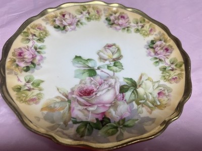 ANTIQUE PRUSSIA ROYAL RUDOLSTADT FLORAL PINK ROSE 