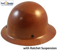MSA Skullgard Full Brim Hard Hat With Ratchet Suspension Natural Tan