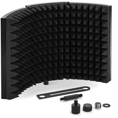Compact Microphone Isolation Shield for Superior Noise Reduction and Studio Use