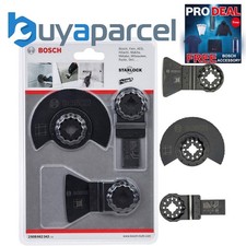 Bosch Starlock 3 Piece Multi Tool Cutter Set Tiling Saw Blade Plunge Segment GOP