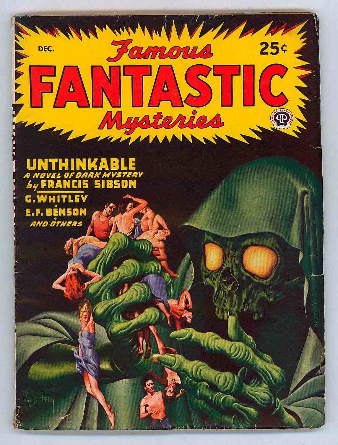 Famous Fantastic Mysteries Dec 1946 Fine-5.5 Pulp Finlay Classic Skull Very Nice
