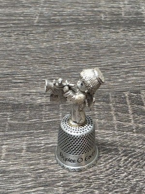 THIMBLE PEWTER Precious Moments Rejoice O Earth