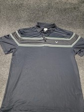 Callaway Opti-Dri Polo Shirt Mens Large Blue Chest Stripe Golf Performance Fit