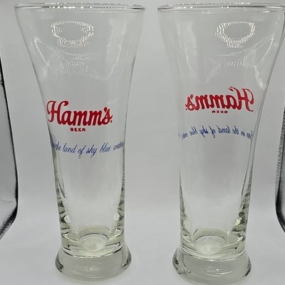 Hamm's Vintage Beer Glasses Collectible Breweriana Glassware Set of 2