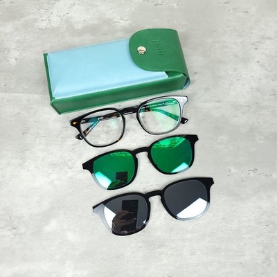 Pair Eyewear Otis Tortoise Frames 49-19-140/ Case / Cloth / 2 Magnetic Topper