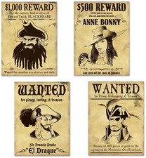 Pirate Wanted Sign Cutouts of Size 15 " for Halloween - Beistle