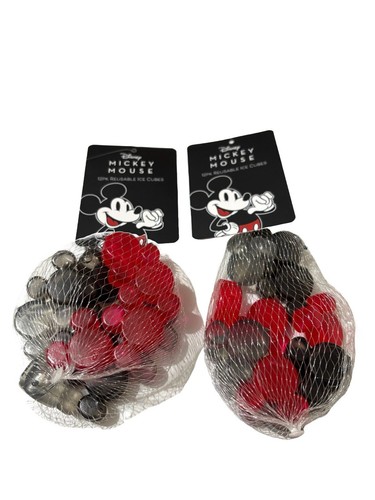 2pk Disney Mickey Mouse Reusable Ice Cubes - Red Black Grey - 12 Count - NWT - Picture 2 of 4