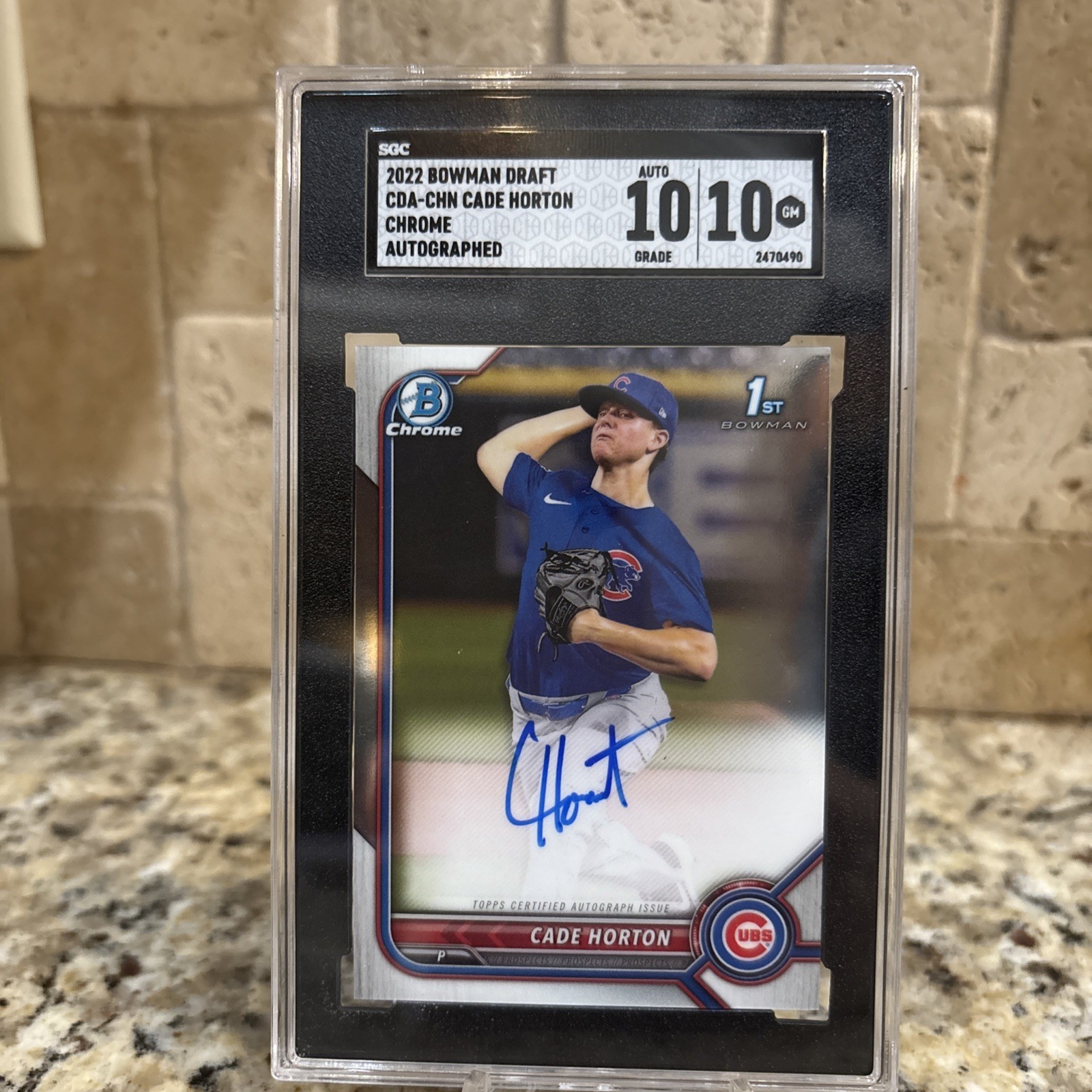 Cade Horton 2022 Bowman Draft Chrome 1st Auto Chicago Cubs SGC 10 Auto 10