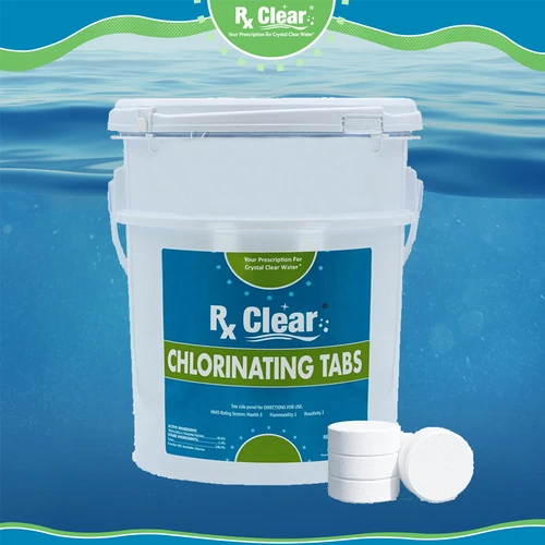 Rx Clear 3" Dissolving Stabilized Chlorine Swimming Pool Tablets - Choose Size