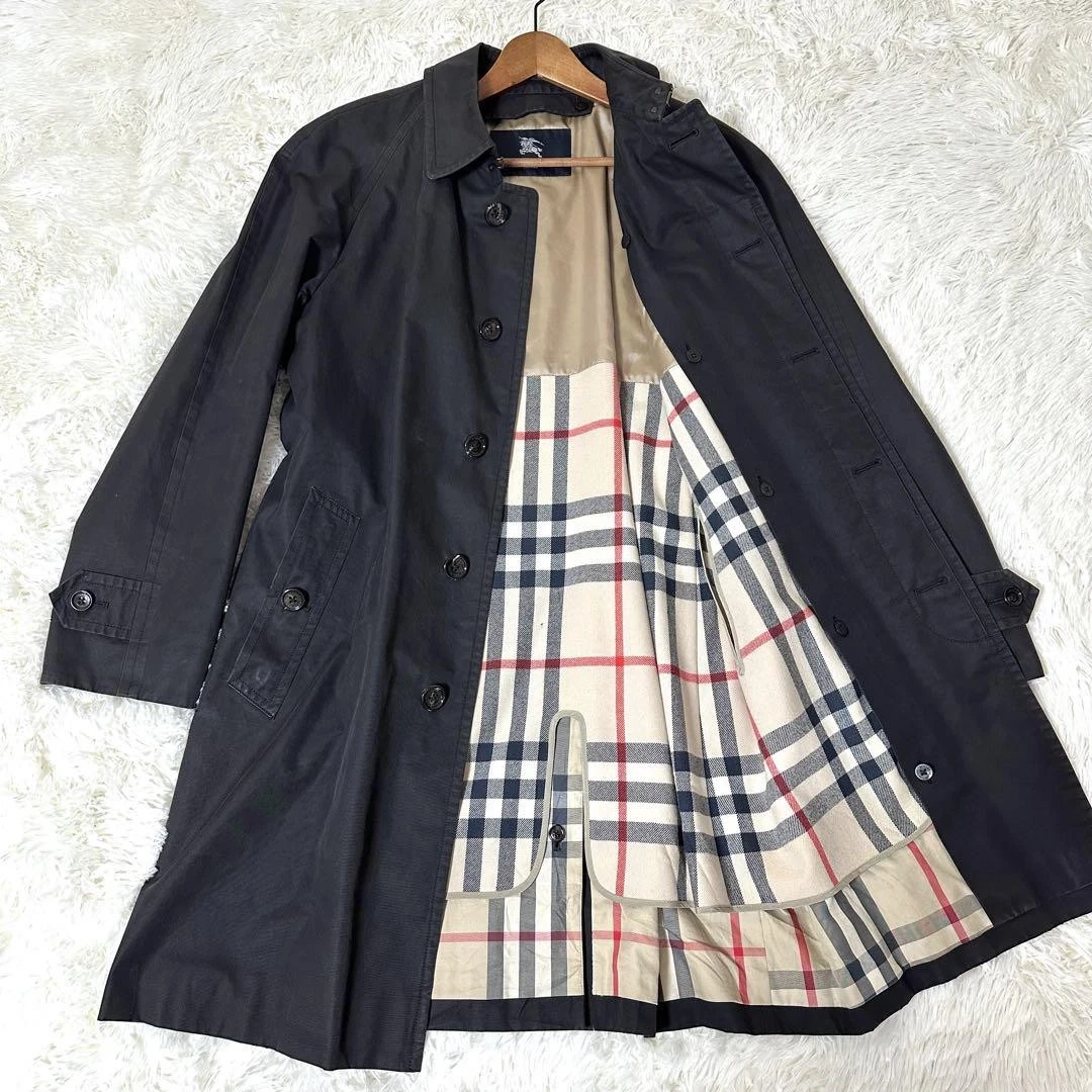 Cappotto Burberry London Balmacaan Mega Check Liner L Nero