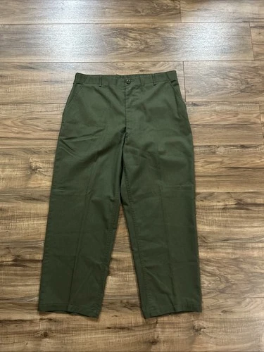 VTG OG 507 Utility Trousers Pants Green Vietnam Military Pants USGI 34”x26” USA