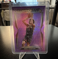 Panini Obsidian Rookie Amen Thompson #179 Electric Etch Purple Flood /49 Rockets
