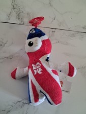 Official London 2012 Olympics 5” Union Jack Wenlock Mascot Plush Bag Charm 