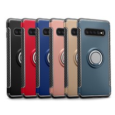 For Samsung S10 S10e S10 Plus Case Double Anti-Shock Soft With 360  Ring Stand