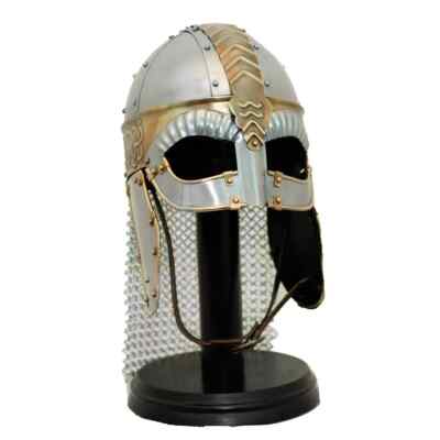 Medieval EViking Wolf Helmet Armor with chainmail