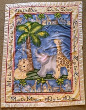 Fleece Security Baby Blanket Nylon Edge Animals Elephant Giraffe Monkey Jungle