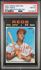 PSA 8 - 2020 TOPPS HERITAGE REAL ONE AUTOGRAPHS TP TONY PEREZ RED INK 40/71 made