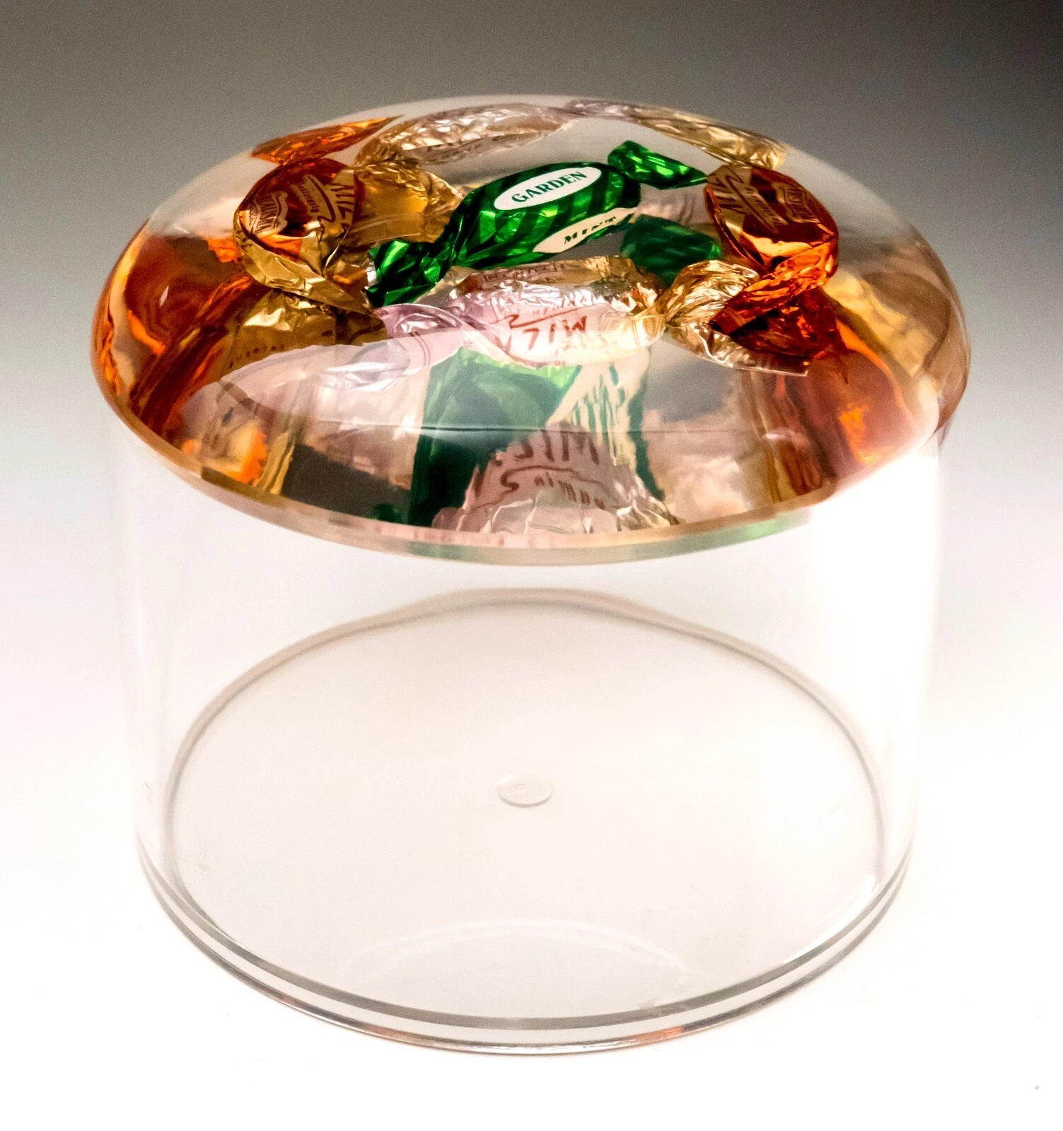 Hualisha Embedded Candy Lucite Clear Storage Pot, Jar, Hong Kong Perspex Chinese
