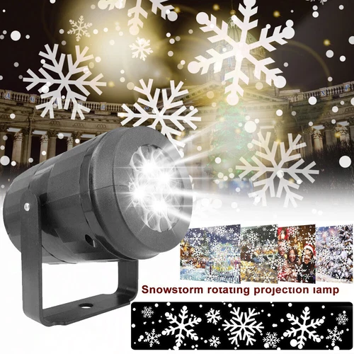 Outdoor LED Moving Snowflake Laser Light Projector Lamp Christmas Party Decor US - Picture 1 of 13