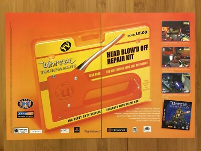 Unreal Tournament PS2 Xbox Dreamcast PC 2001 Vintage Print Ad/Poster Official