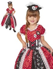 Happy Haunts Skeleton Pirate Dress - Girls Costume Hat - Girls Size: 1T - 2T