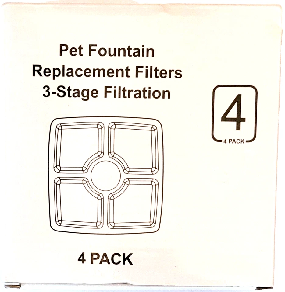 4x Filter Für Haustier Katzen Hunde Wasserspender Trinkbrunnen Ersatzfilter