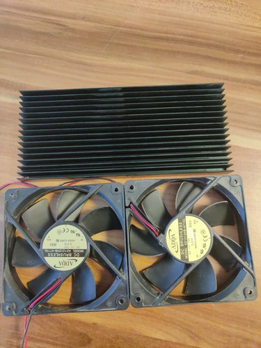 2x ADDA AD1212HB-A71GL DC Brushless 12V 0,37A Lüfter/Fan PLUS Kühler
