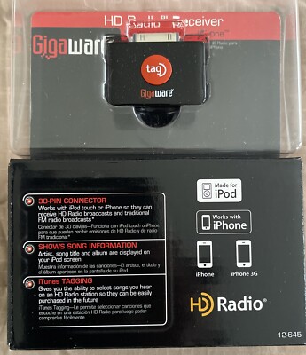 Gigaware HD Receiver Radio for iPod Touch Or iPhone 12-645 Open Box    -34