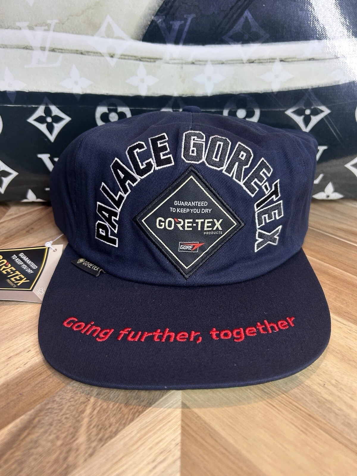 Casquette chapeau Palace x Gore Tex GTX SnapBack verte bleu marine épuisée suprême