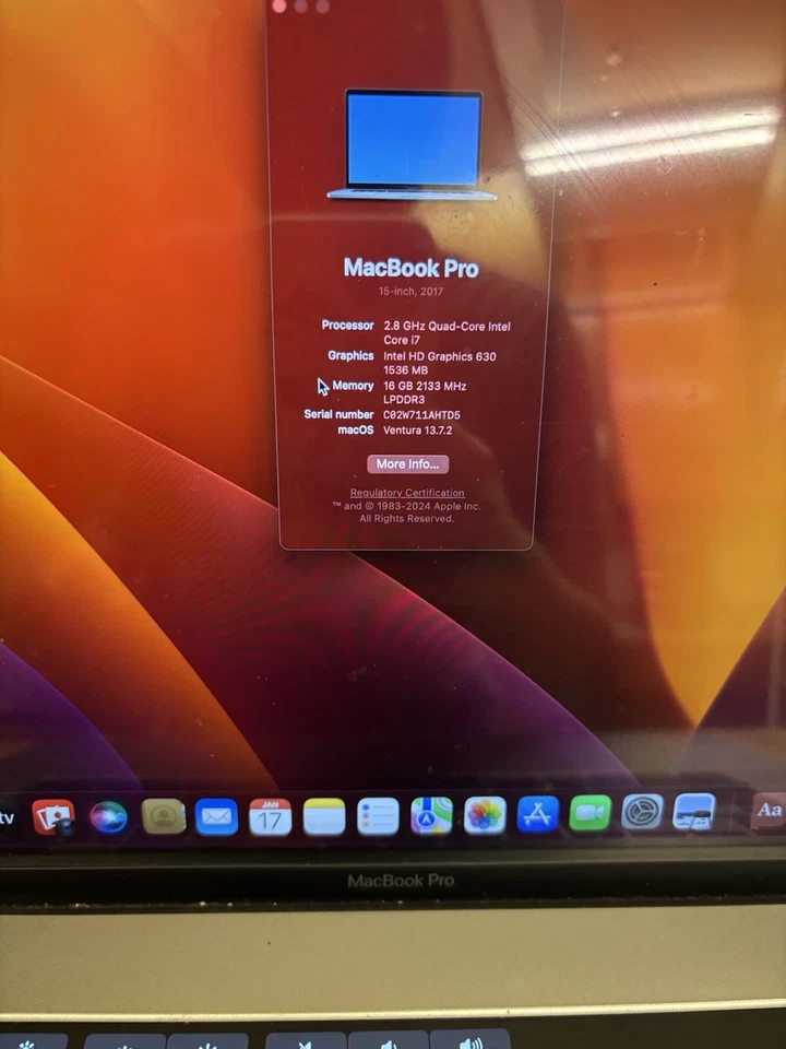 MacBook Pro 15” W/ Touch Bar (2017) - Image 3 of 4