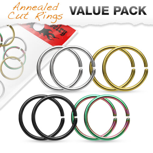 8pc Value Pack Cartilage Tragus Septum Nose Hoop Ring Rook Daith Helix Tragus  - Picture 1 of 5