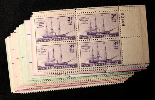 US STAMPS PLATE BLOCKS **FANTASTIC** Collection of 20 Vintage 3c Mint NH RLP062